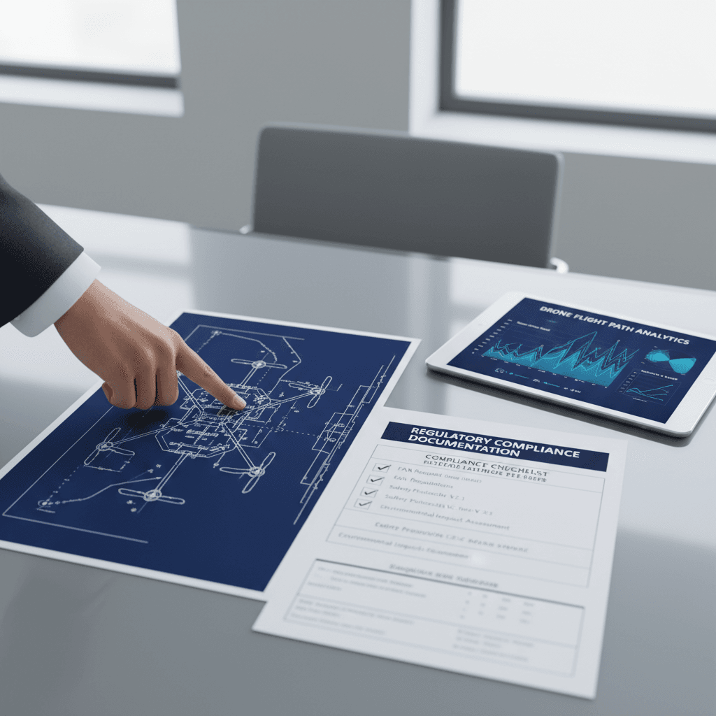 Professional reviewing regulatory documents for medical device compliance